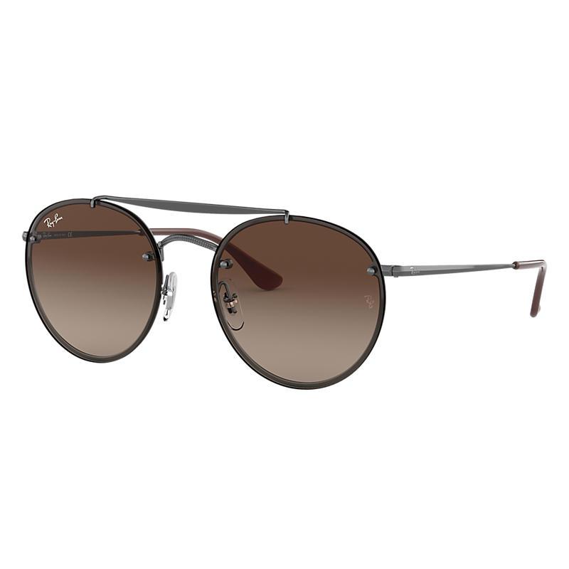 ray ban round double bridge brown