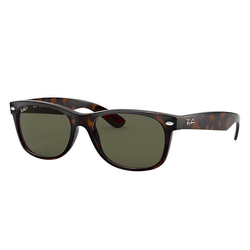 Ray Ban New Wayfarer Classic Tortoise Polarized Green Lenses Rb2132 Blackskinny