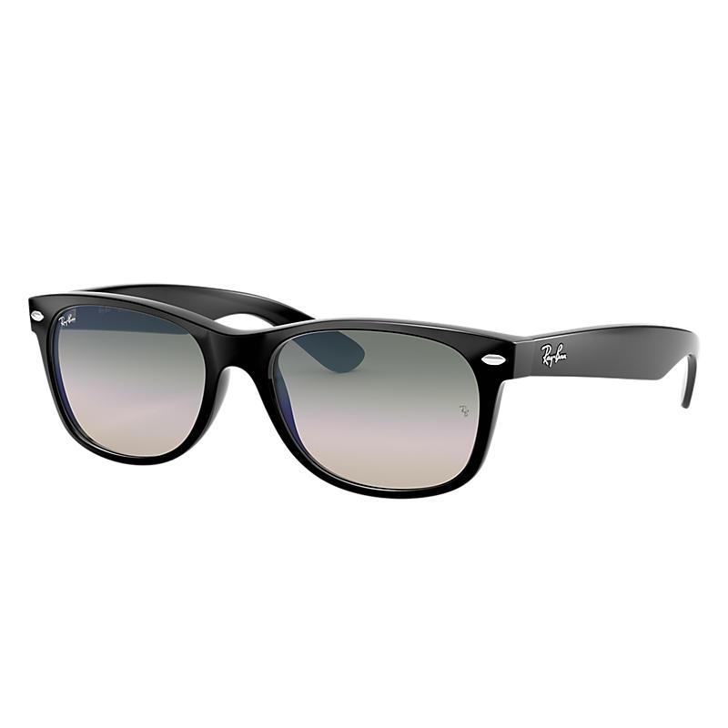 Ray-Ban New Wayfarer Flash Gradient Lenses Low Bridge Fit Black, Green –  BlackSkinny