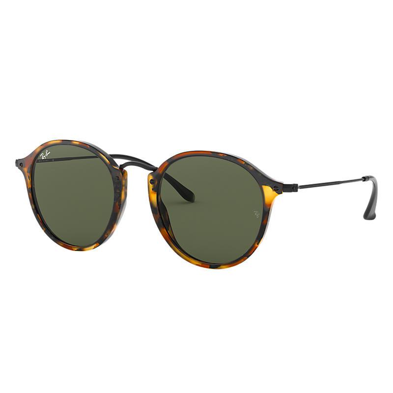 ray ban round fleck tortoise black