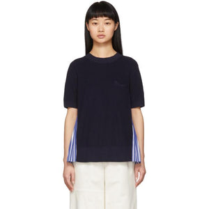 Sacai Navy Striped Knit Pullover – BlackSkinny