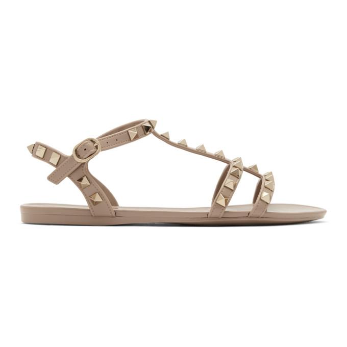 pink valentino garavani rockstud jelly sandals