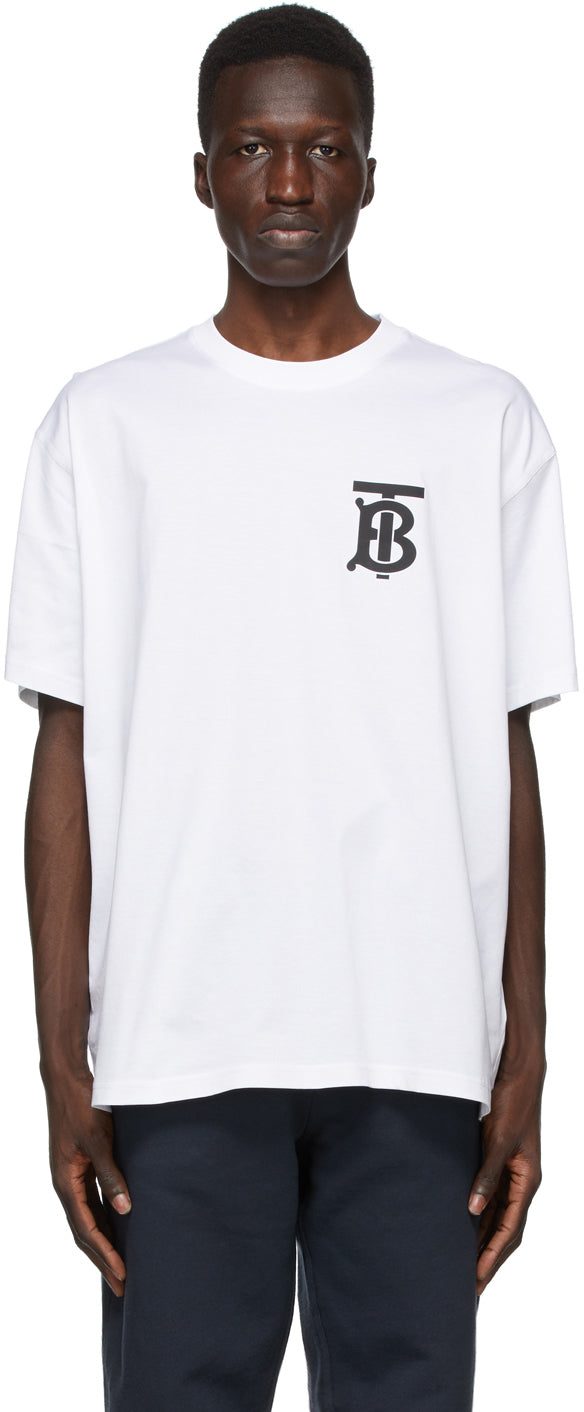 Burberry White TB Monogram Emerson T-Shirt – BlackSkinny