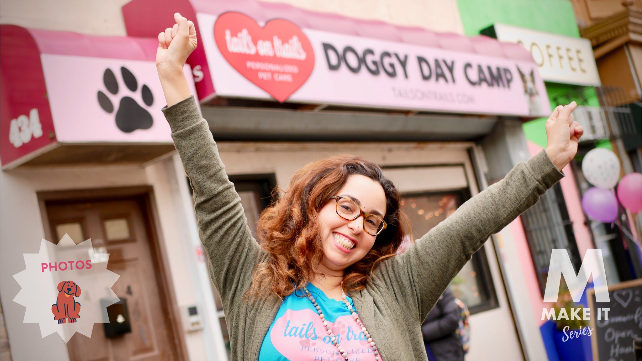 Judy Nunez celebrates her new Doggy Day Camp by Tails On Trails open house location in Jersey City NJ