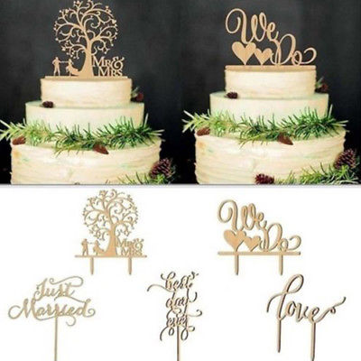 Hot New Wedding Cake Topper Insert Card Love Groom And Bride