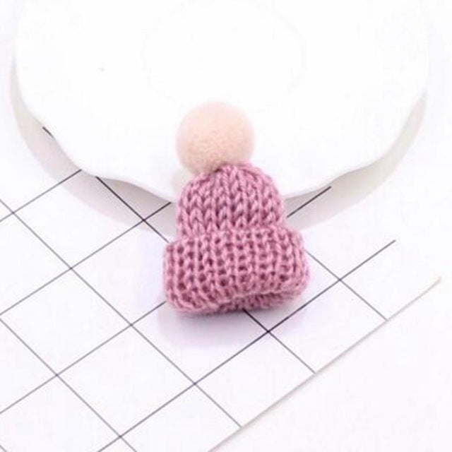 12pcs Miniature Crochet Hat Baby Shower Mini Knitting Ornament Cap