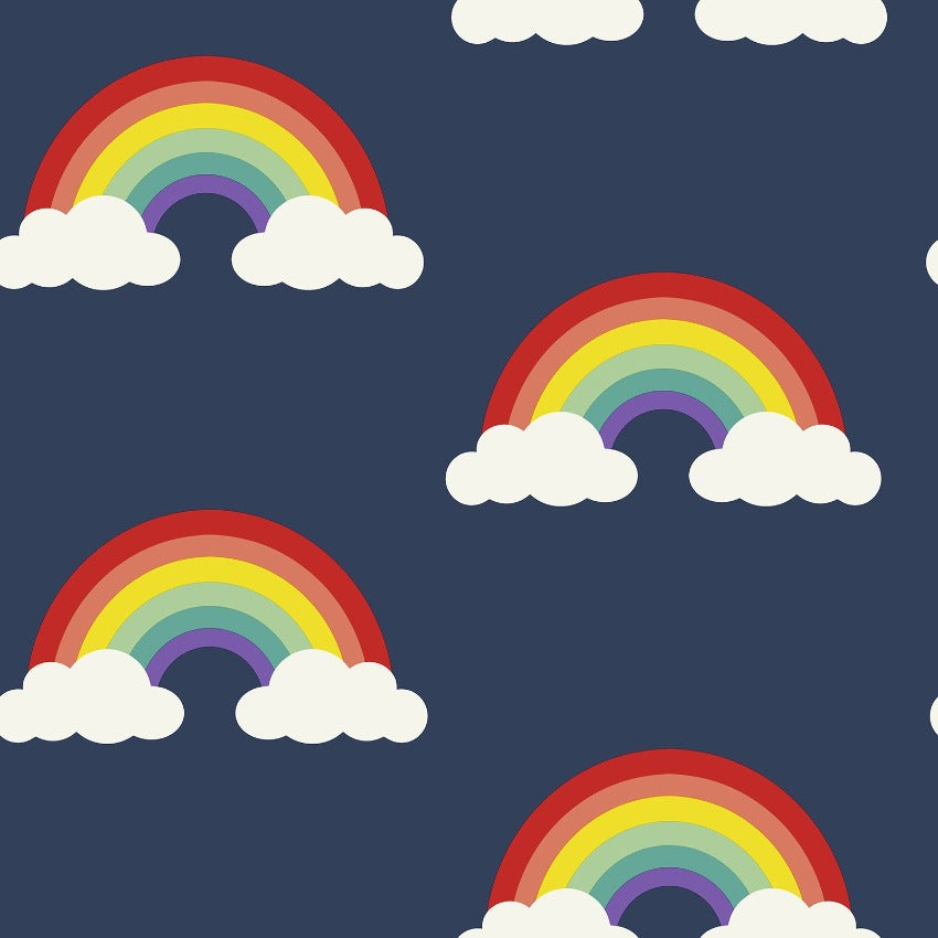 Multi Rainbow On Navy Blue Wallpaper By Belgravia Thank You Nhs 9990