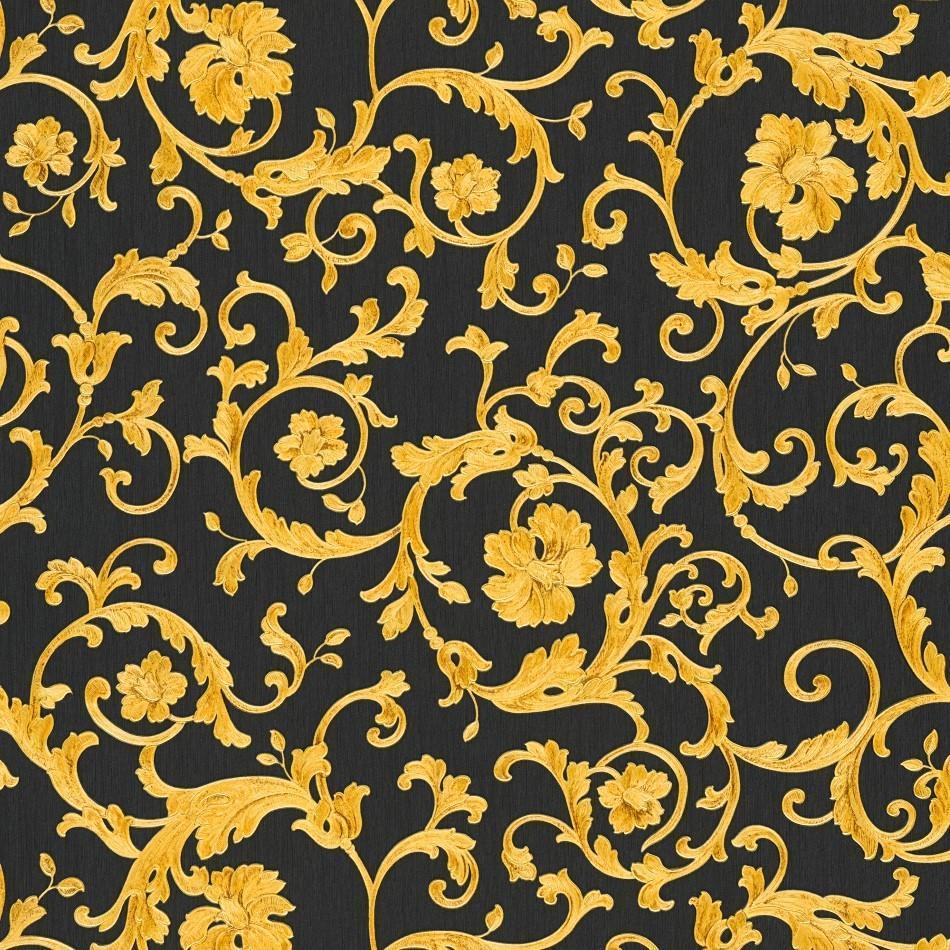 Versace Black And Gold Baroque Trail Wallpaper By As Creation 2