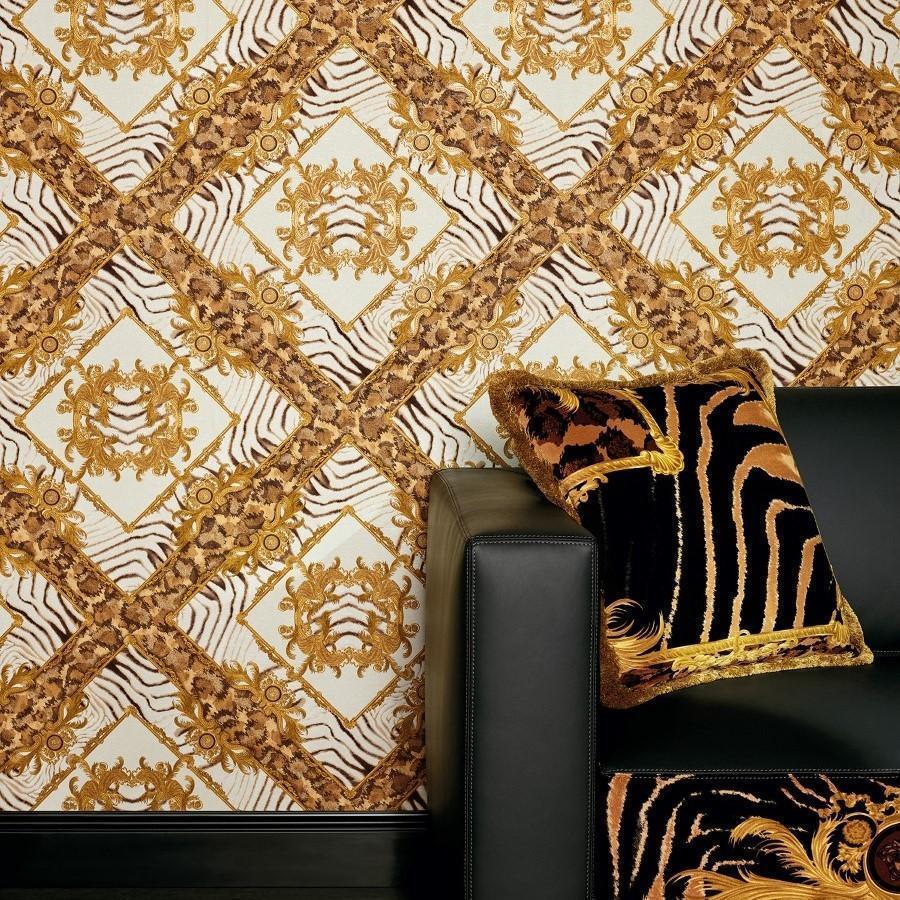 versace wallpaper white and gold