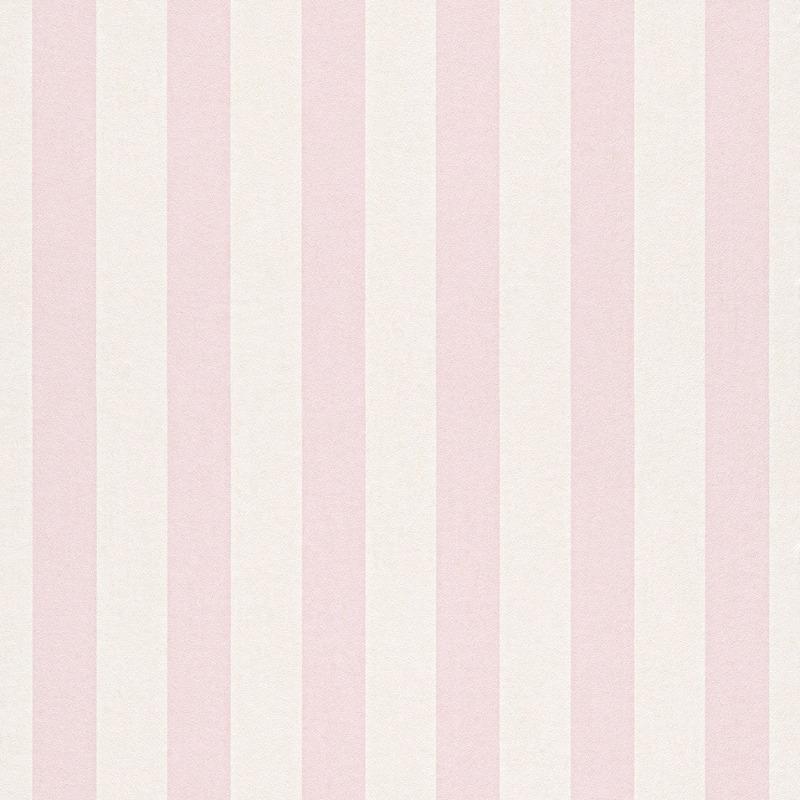 Bambino Baby Pink and White Stripe Wallpaper by Rasch 246018