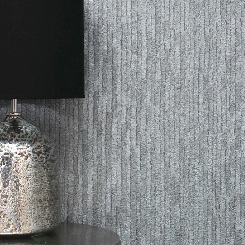 Bergamo Leather Texture Dark Silver Grey Wallpaper M1402 By Crown