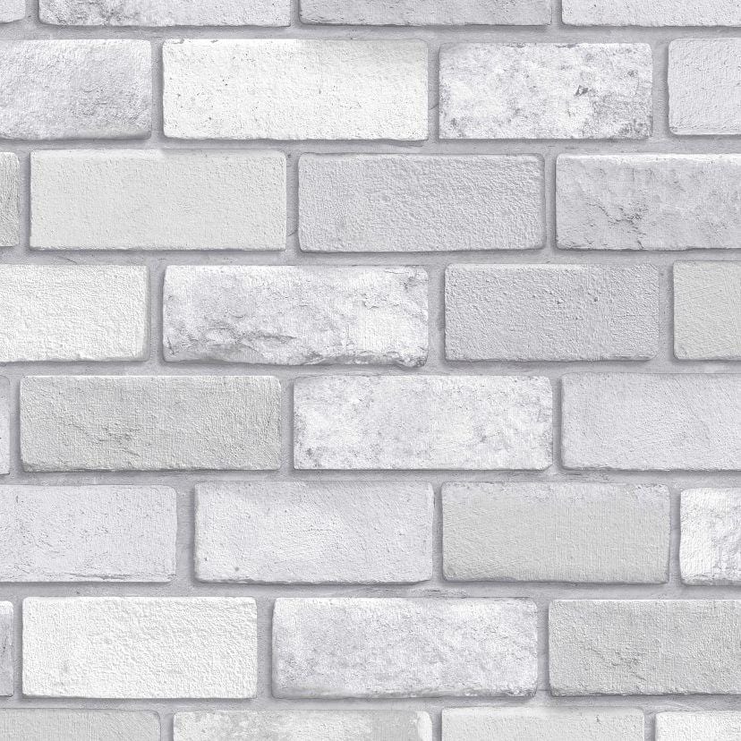 Diamond Silver Grey Glitter Brick Wallpaper by Arthouse 669401