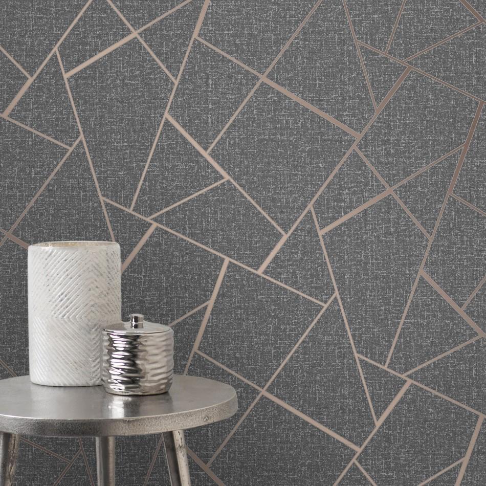 light copper geometric shapes wallpaper