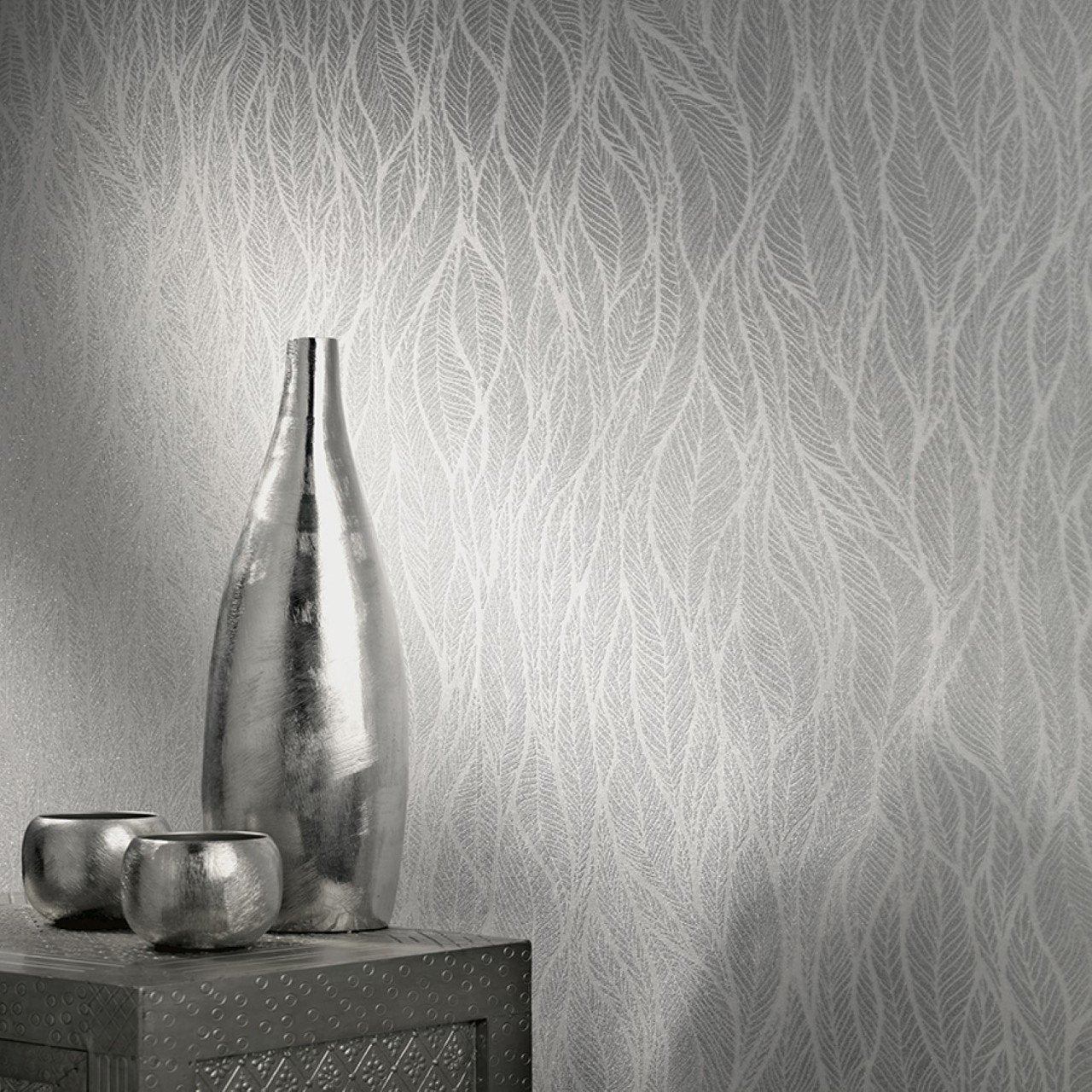Betula Silver Grey Leaf Wallpaper 99312