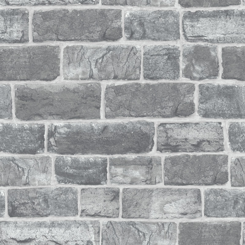 Rasch Urban Grey Brick Wallpaper Stone Brick Effect 217346