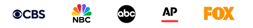 CBS Logo, NBC Logo, abc Logo, Associated Press Logo, FOX Logo