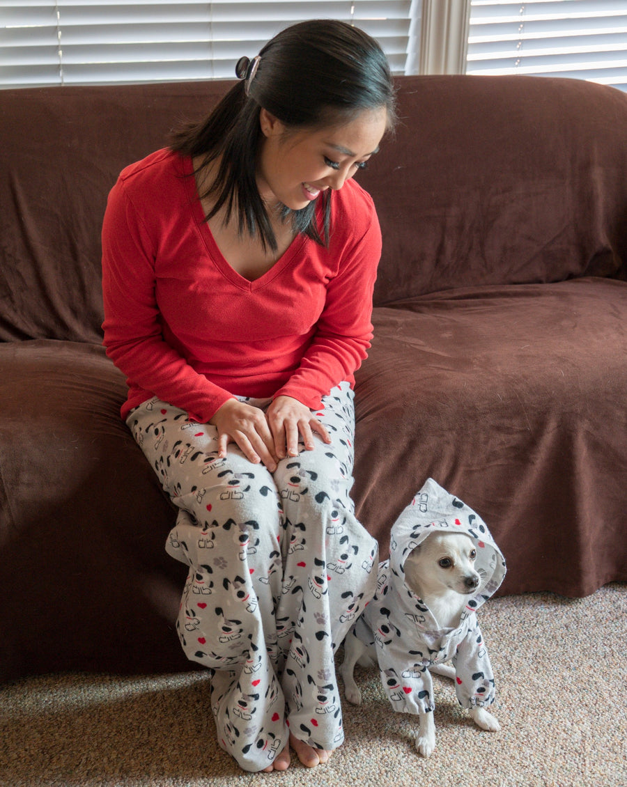 matching dog and human pajamas