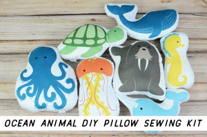 diy sewing kit: ocean animal pillow