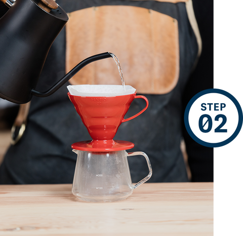 Hario Plastic V60-02 Dripper Brew Guide Step 2