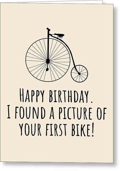 Cyclist Birthday Card Funny Bicycle Birthday Card Cycling Greeting Realpeoplegoods