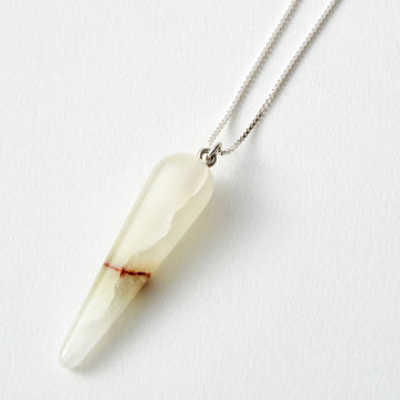 this too will pass calcite healing gemstones pendant long