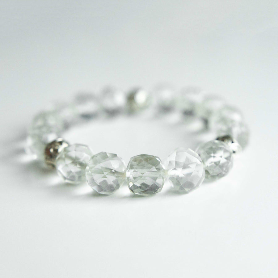 sparkling water quartz healing gemstones bracelet side view