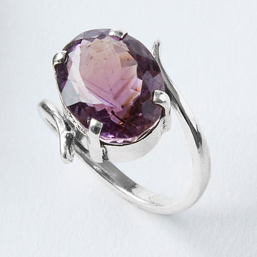 sacred awareness amethyst healing gemstone ring