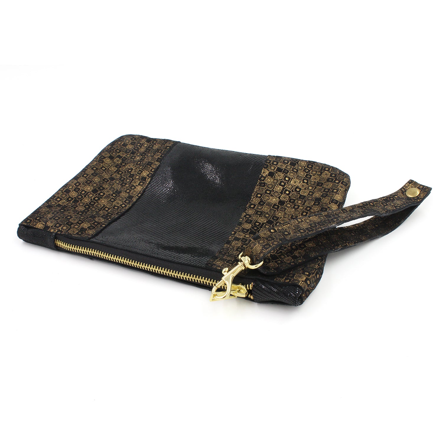 black and gold evening clutch