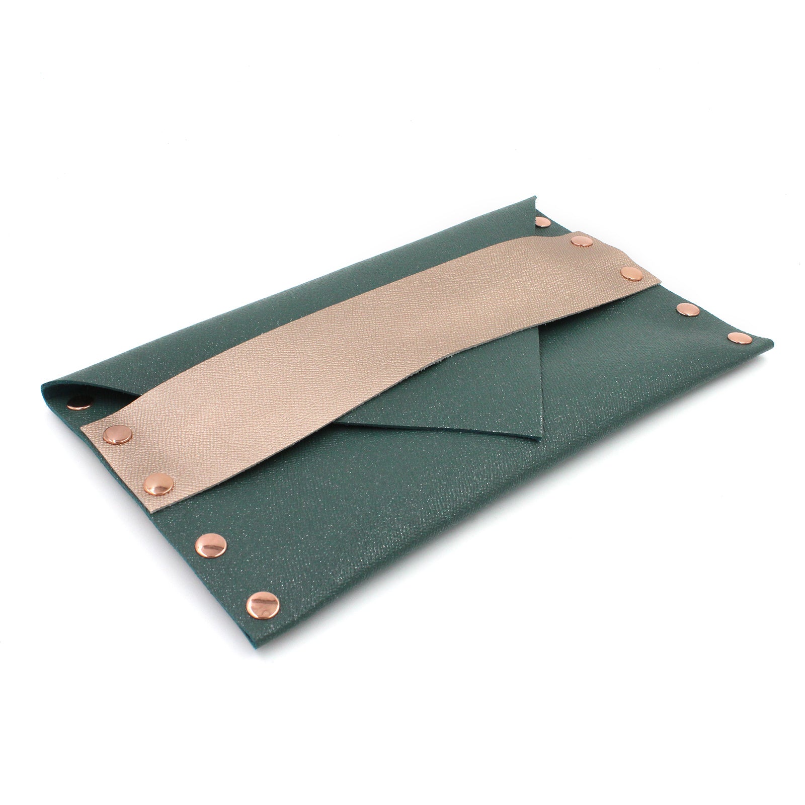 rose gold envelope clutch