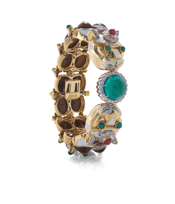 Tiger Bracelet with Emerald Collar – David Webb