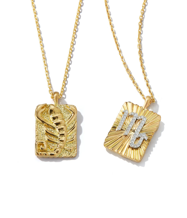 Virgo Zodiac Diamond Pendant Necklace | David Webb New York