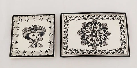 mexican plates folk art catrina motive mexico