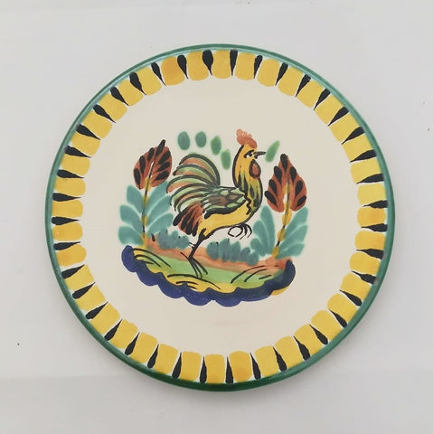 mexican plates pottery brea plate folk art rooster motive majolica