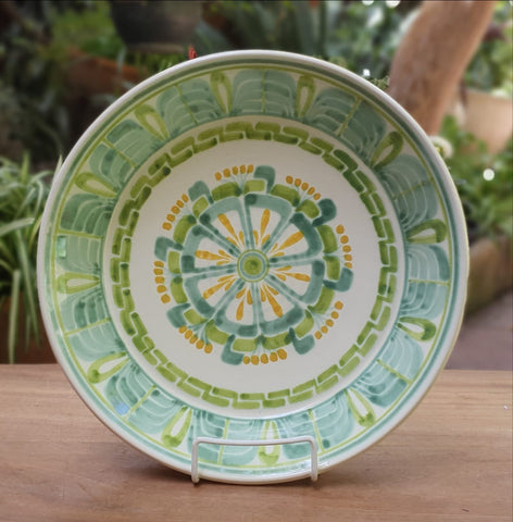 mexican plates hand wheel guanajuato mexico flower pattern