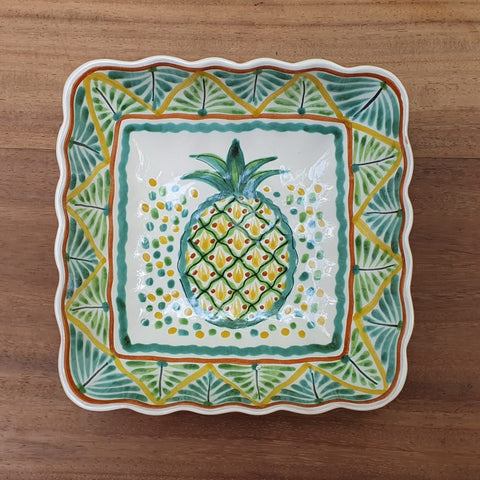 mexican plates folk art hand painted pineapple bowl gto