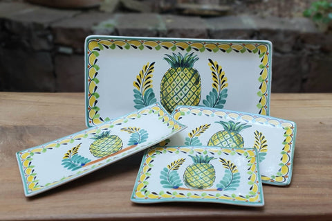 mexican tray folk art pineapple hand made mexico