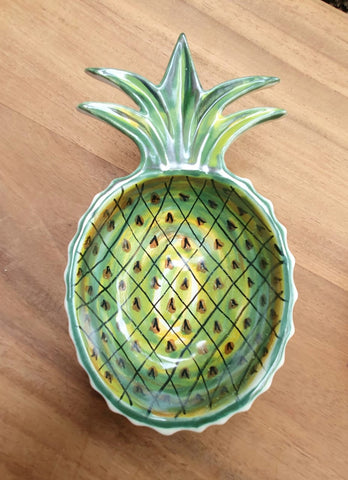 mexican plates folk art hand painted pineapple bowl mexico