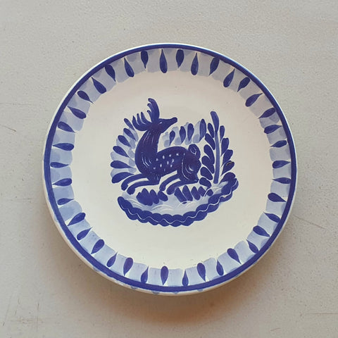 mexican-plates-talavera-pottery-folk-art-hand-thrown-amazon-gorky-workshop-deer-motive