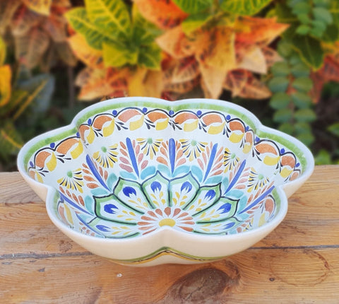 mexican salad bowl ceramic pottery hand painted majolica mexico