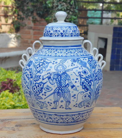 mexican decorative vase hand made mexico folk art talavera guanajuato
