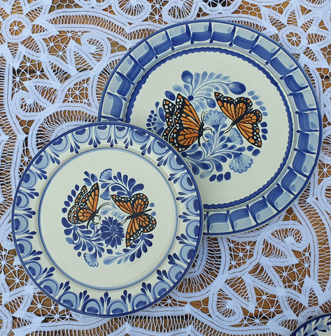 mexican plates hand painted folk art talavera butterfly monarch motive gorky ideas