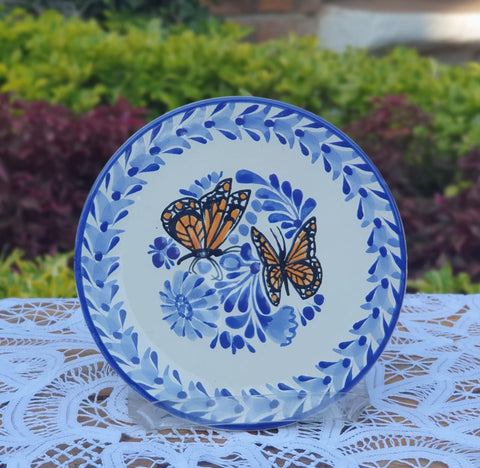 mexican plates hand painted folk art talavera butterfly monarch motive gorky ideas