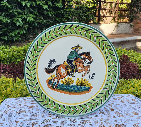 mexican plates hand painted folk art majolica cowboy motive dinner plate gorky ideas.jpg
