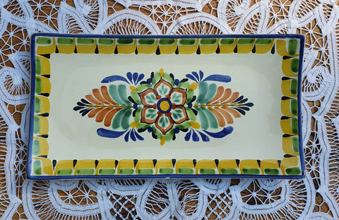 mexican tray flower folk art hand painted amazon mexico gorky workshop