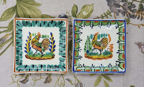 mexican plates tapas plates table top folk art gorky rooster pattern