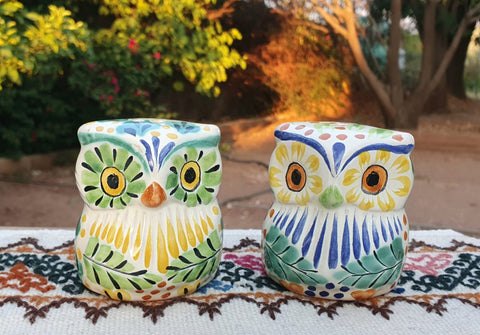 mexican owl salt and pepper decorative pottery table decor
