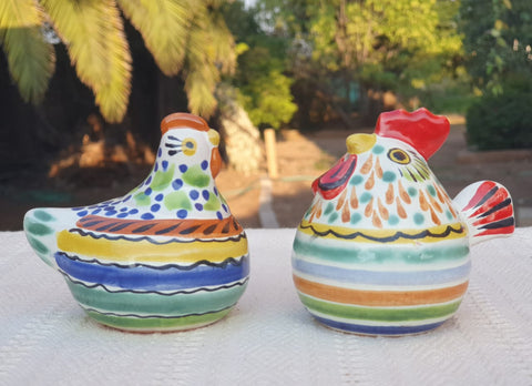 mexican rooster salt and pepper decorative pottery table decor