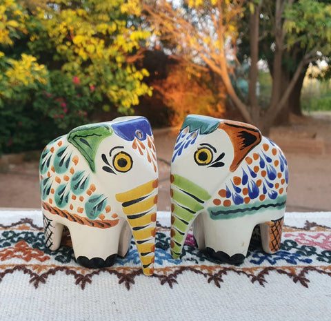 mexican elephant salt and pepper decorative pottery table decor