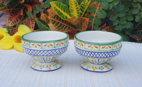 mexican ceramics decorative pottery ice cream dessert cup majolica talavera mexico