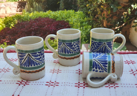 mexican tequila mug table decor pottery ceramic hand made for garden talavera majolica